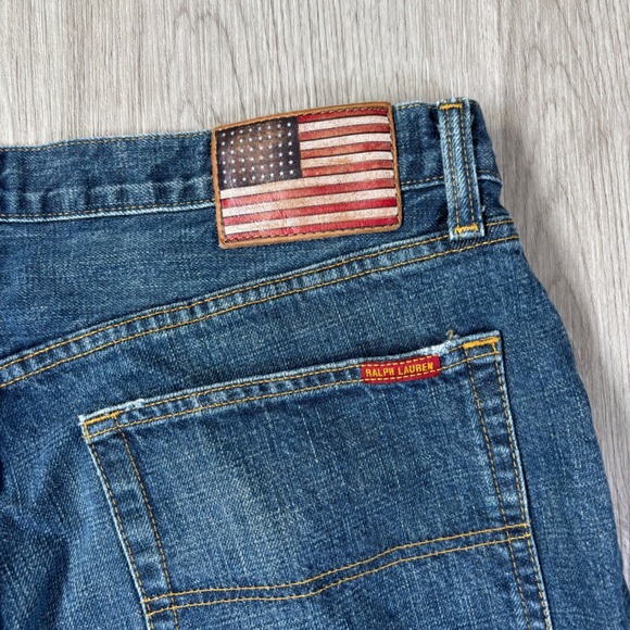 Polo Jeans Ralph Lauren VTG Men's Cotton Denim Blue Jeans Flag Banner 36x32 - Picture 4 of 13